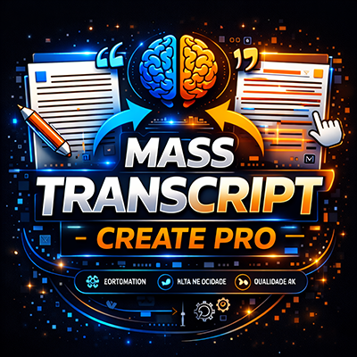Mass Transcript Pro create ( Extrai transcrições de videos de um canal e permite ja gerar roteiros parecidos com os videos daquele canal imediatamente em massa ) 