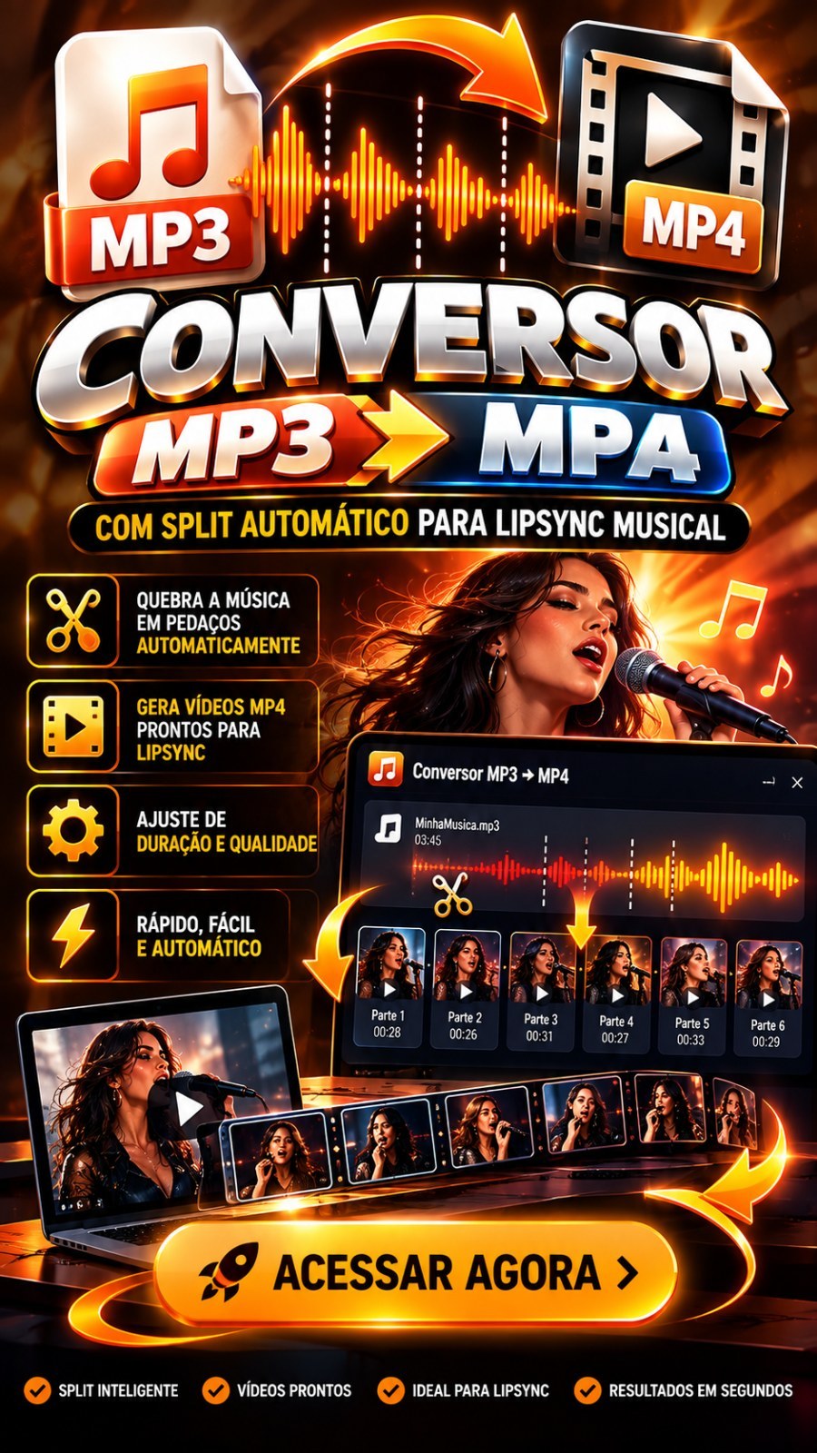 Conversor Mp3 para Mp4 Vocal e separador